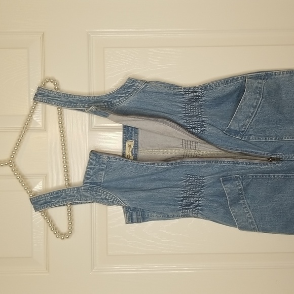 Madewell Womens Denim Smock Waist Sleeveless Jumpsuit - Picture 7 of 15